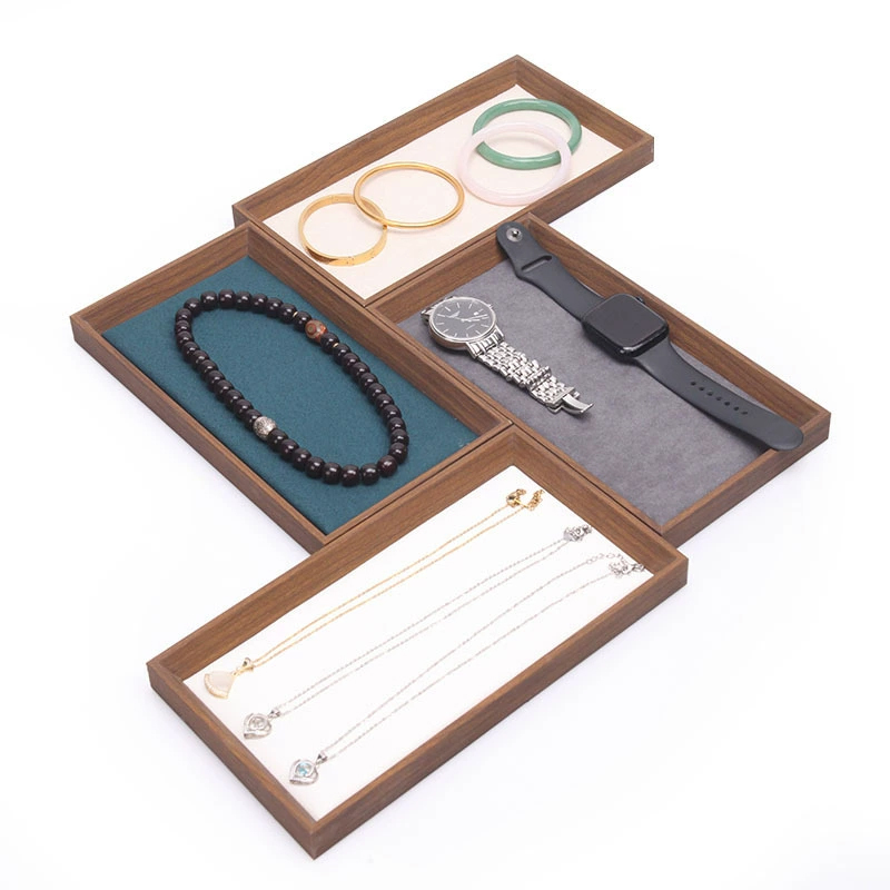 Wood Ring Blank - Brown Wood Empty Jewelry Tray Storage
