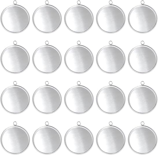 20 Pieces Stainless Steel Roun - Resin Crafts Diy recensione e prezzo
