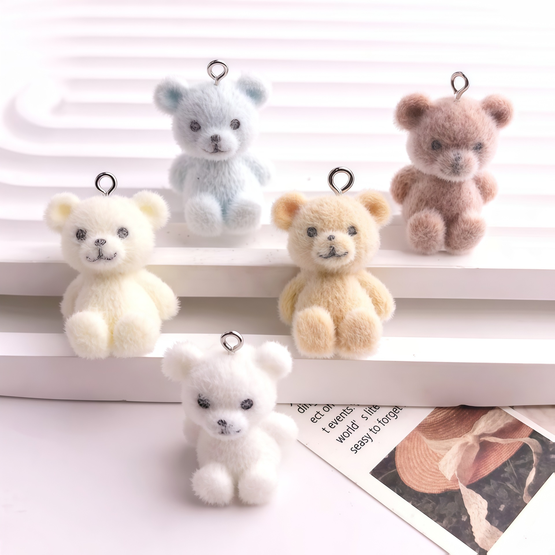 5pcs 3D Flocked Bear Resin Cha - Resin Craft Projects recensione e prezzo