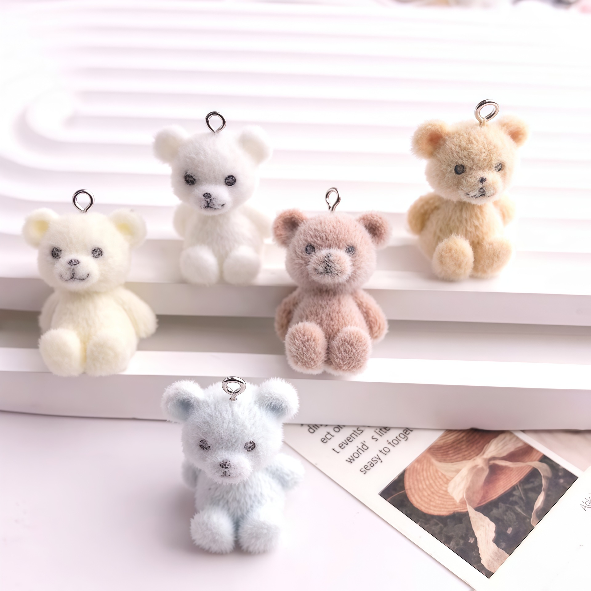 5pcs 3D Flocked Bear Resin Cha - Resin Craft Projects recensione e prezzo