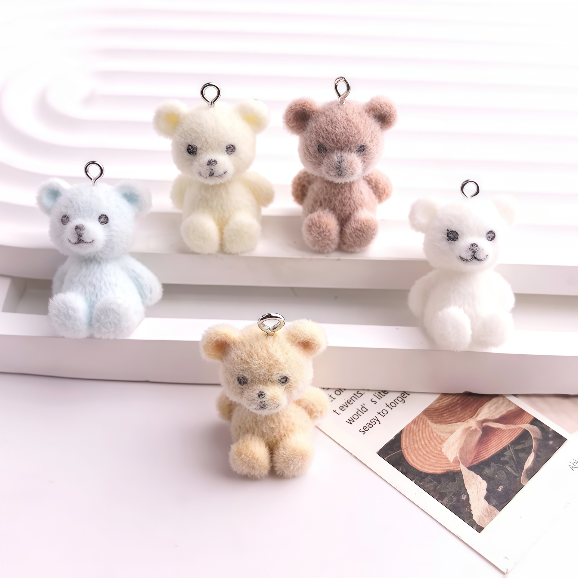 5pcs 3D Flocked Bear Resin Cha - Resin Craft Projects recensione e prezzo