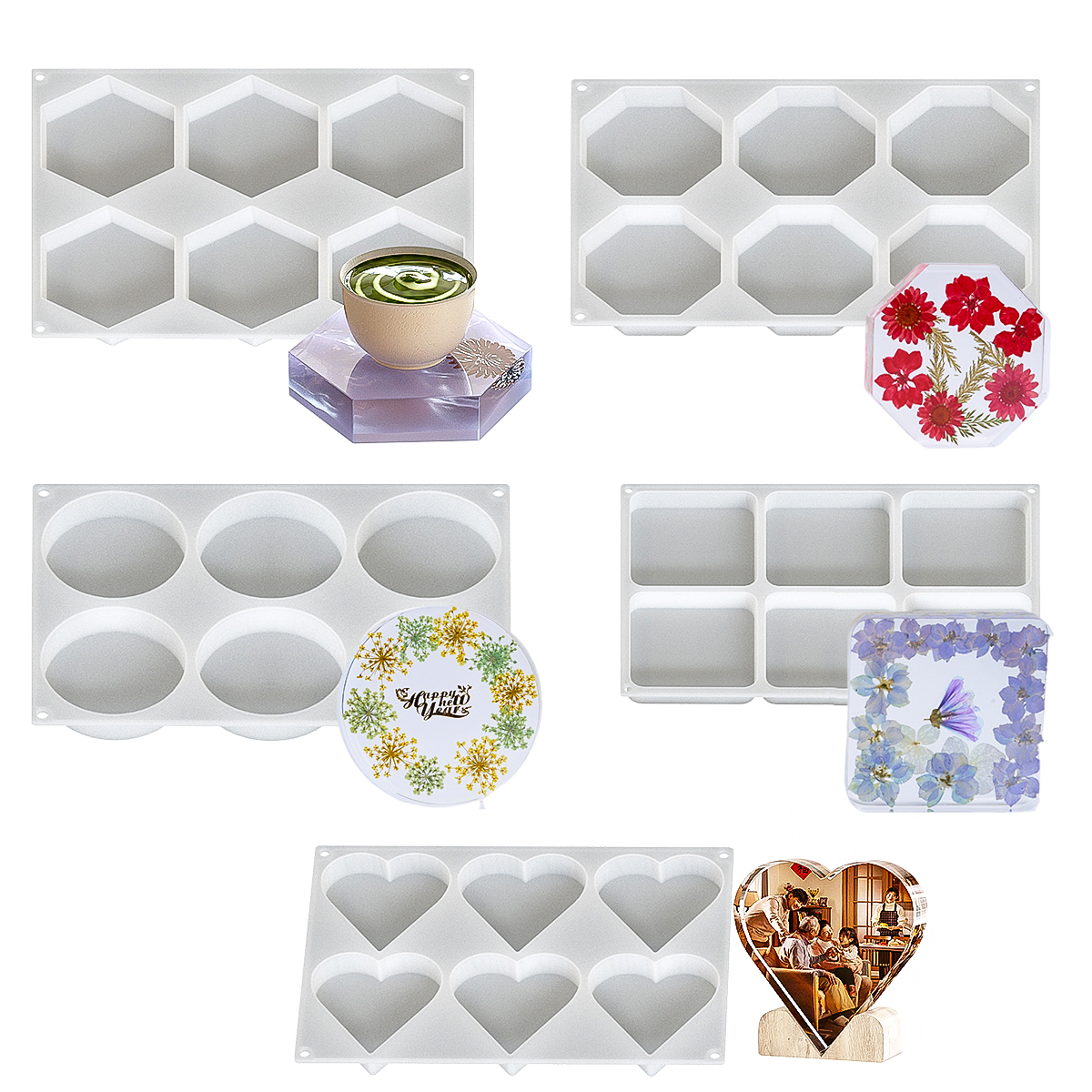 6 Holes Coaster Silicone Mold  - Coaster Mold Round recensione e prezzo