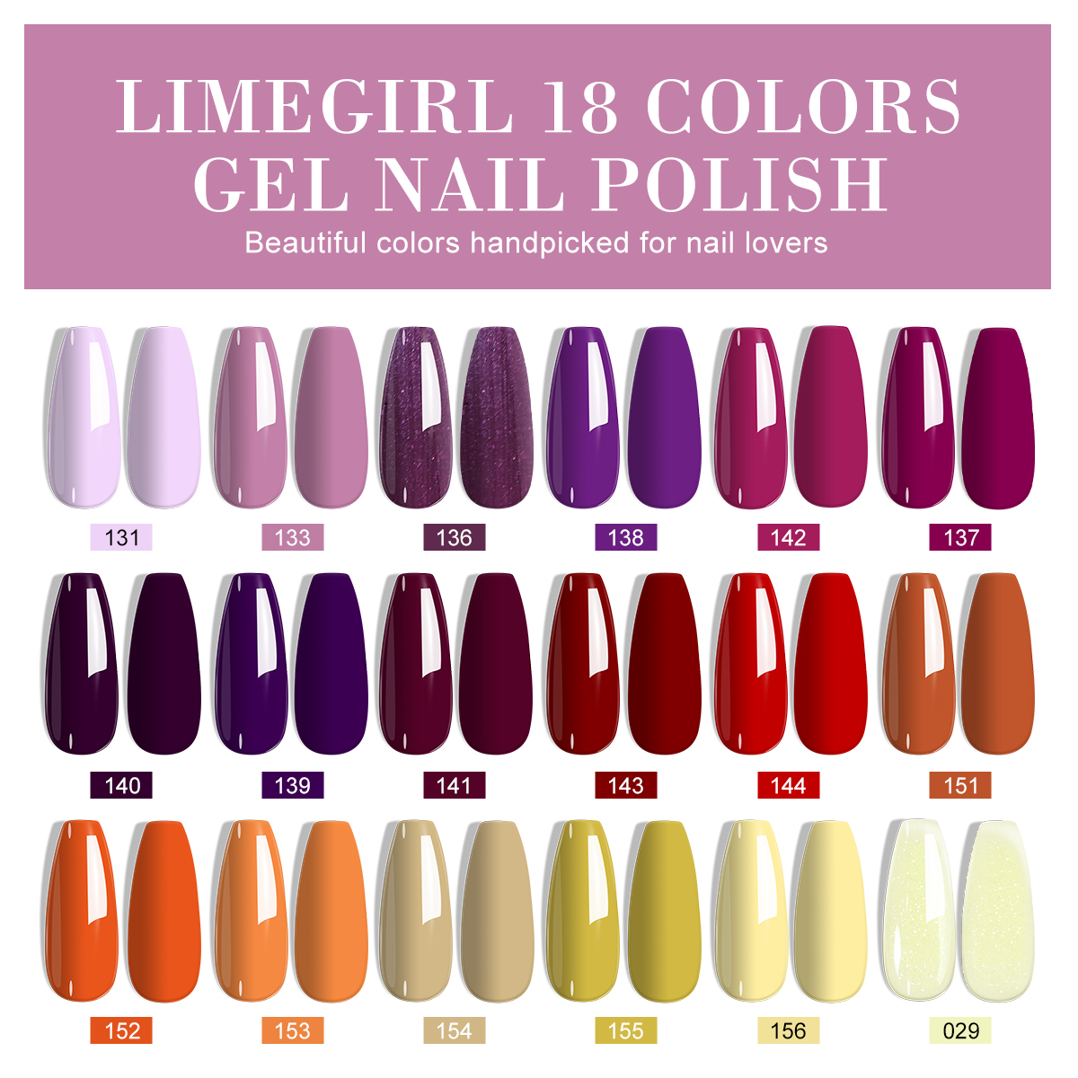 LIMEGIRL 18 PCS Gel Nail Polis - Resin Glitter Pack recensione e prezzo