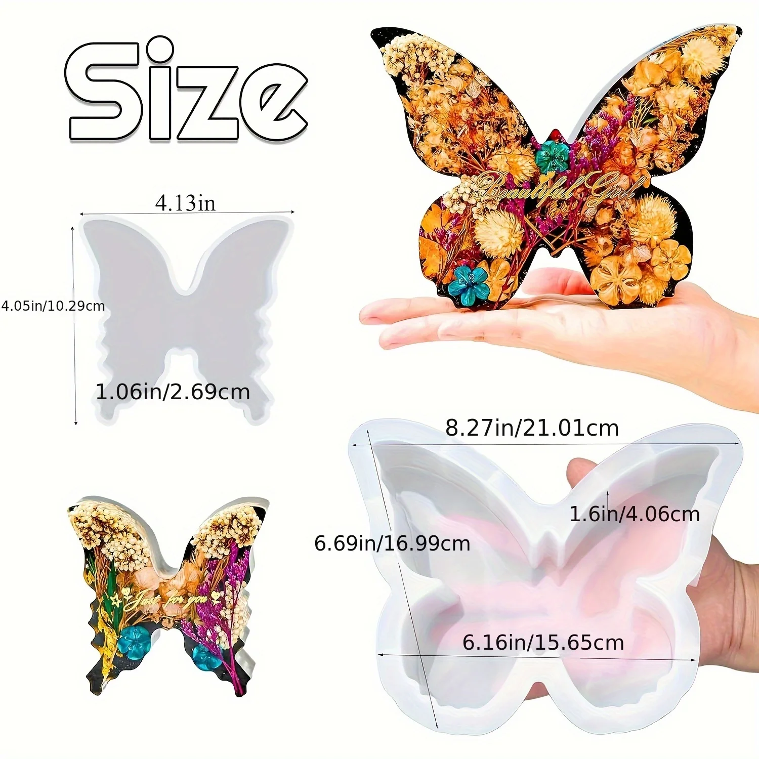 Two sizes of butterfly resin m - Flower Preservation Resin recensione e prezzo