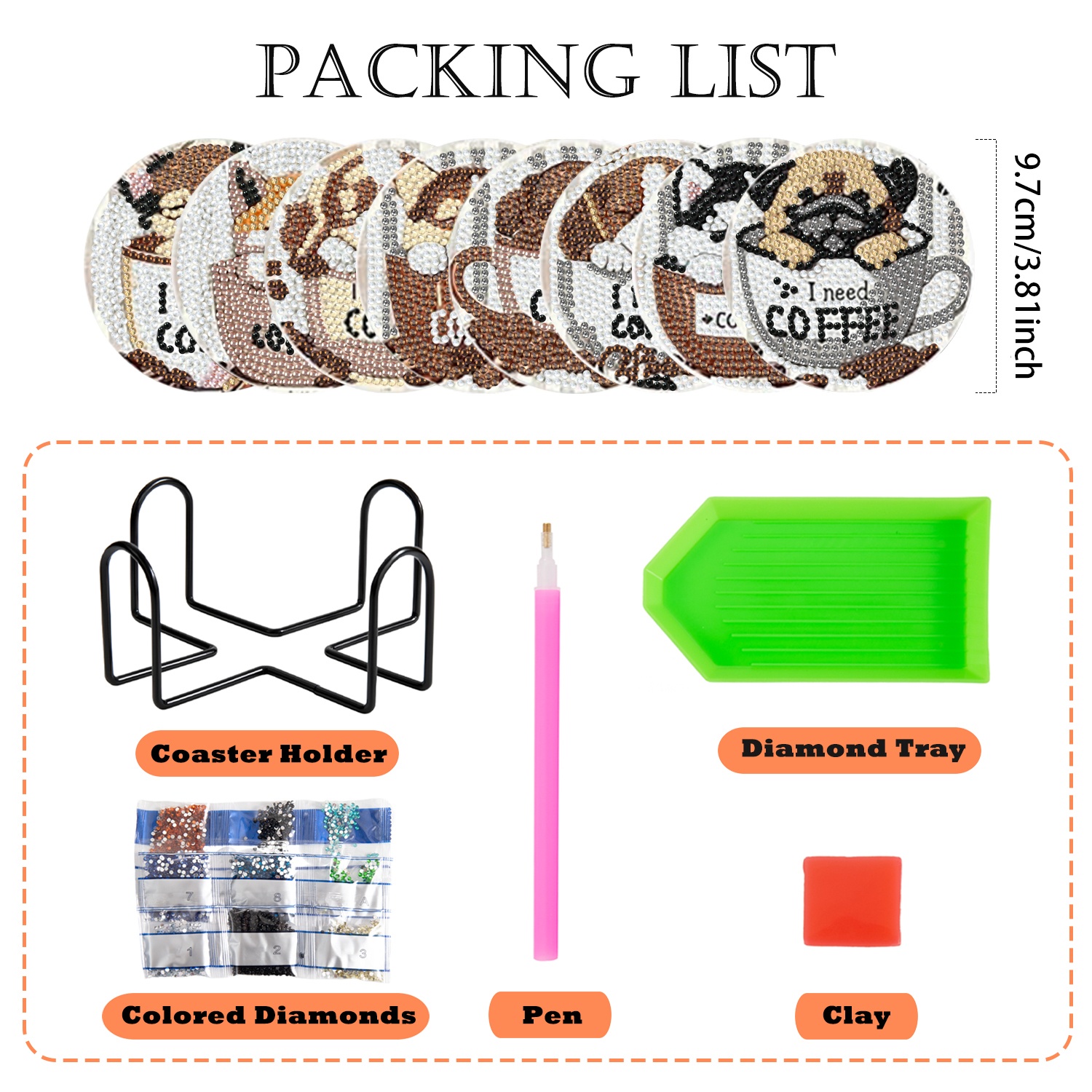 8 pieces/set of diamond painti - Resin Craft Kit recensione e prezzo