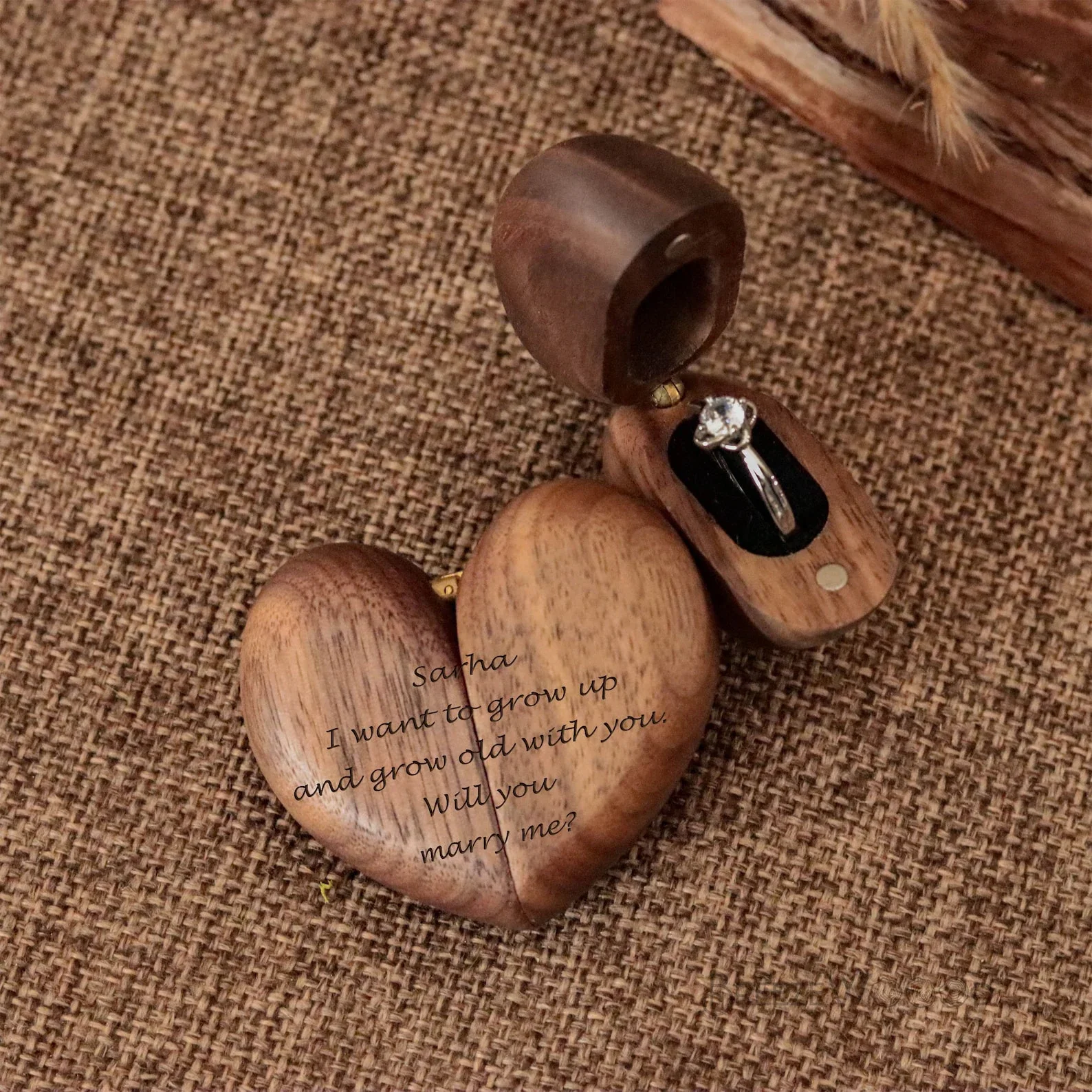 Romantic Heart - Shaped Wooden - Wood Ring Blank recensione e prezzo