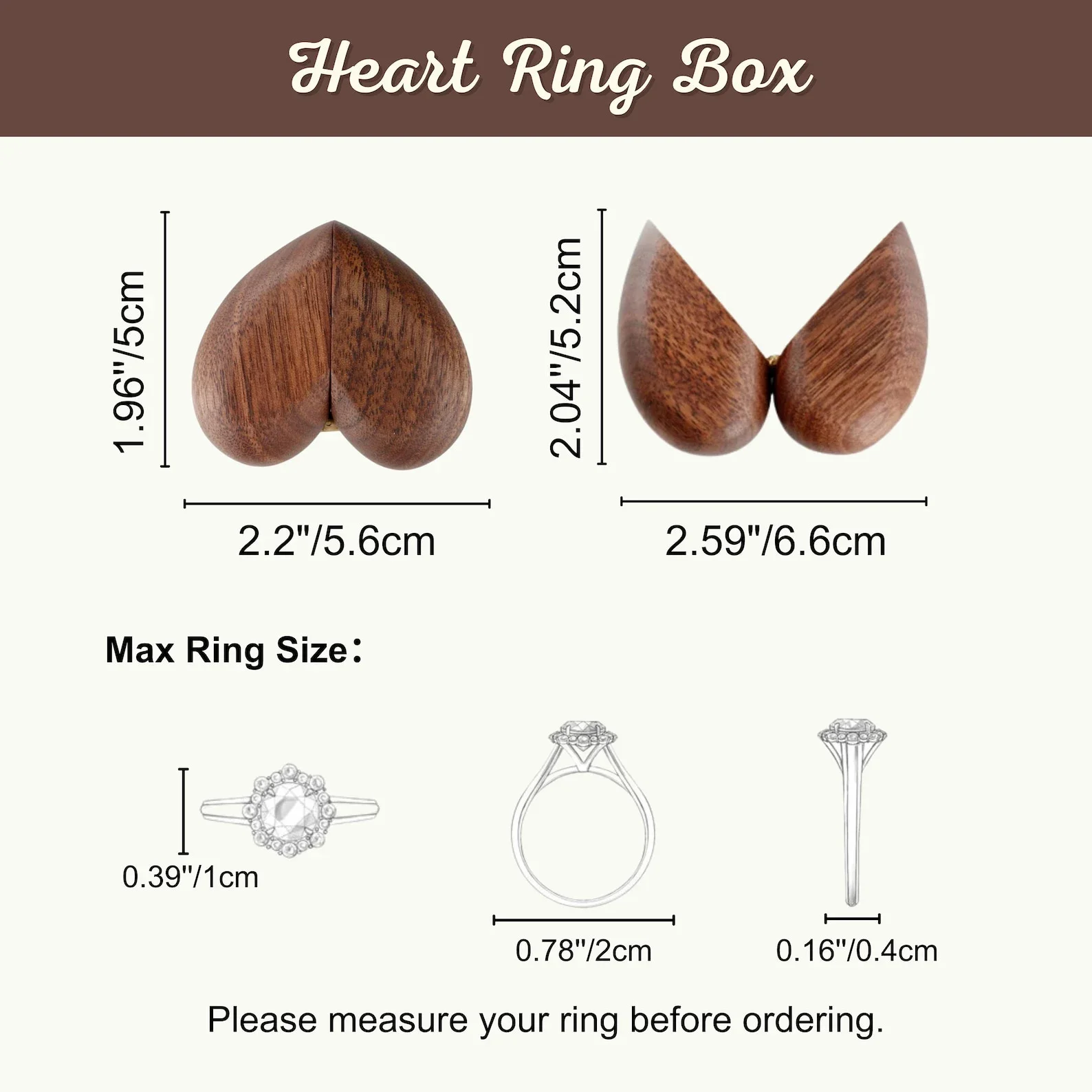 Romantic Heart - Shaped Wooden - Wood Ring Blank recensione e prezzo