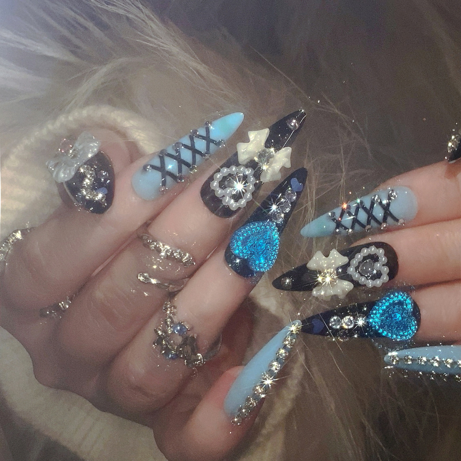 24pcs 3D Bow Decor False Nails - Resin Craft Material recensione e prezzo