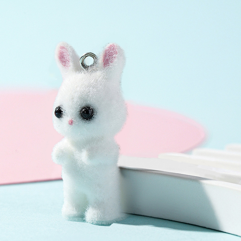 5pcs/lot Cute Flocking Rabbit  - Resin Craft Projects recensione e prezzo