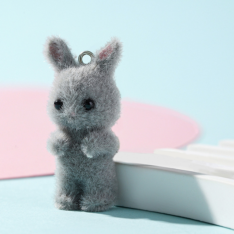 5pcs/lot Cute Flocking Rabbit  - Resin Craft Projects recensione e prezzo