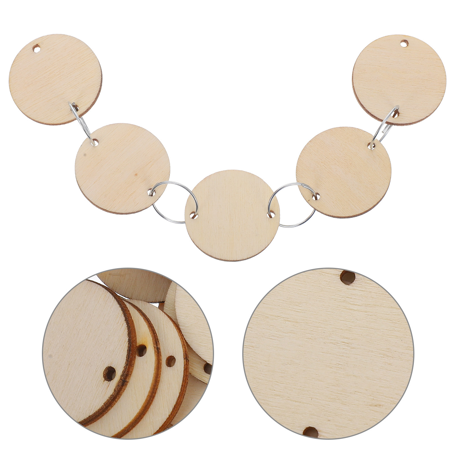 100Pcs Round Wood Chips Calend - Wood Ring Blank recensione e prezzo