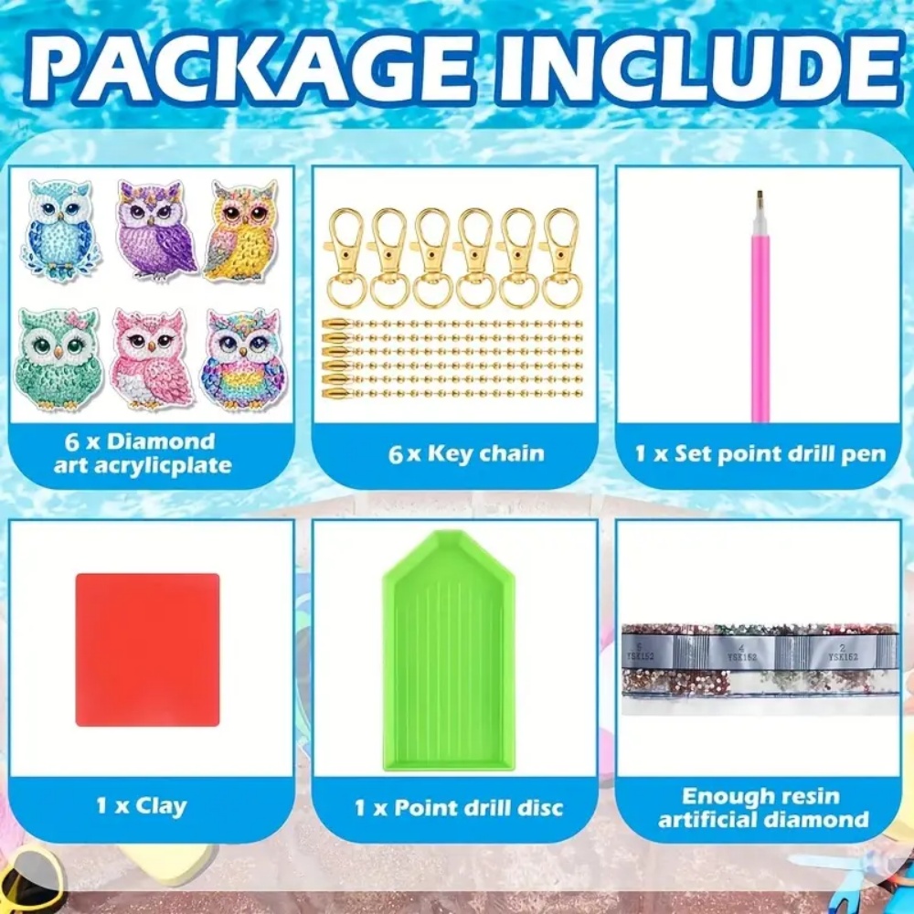 6-piece/set DIY Diamond Keycha - Resin Craft Kit recensione e prezzo