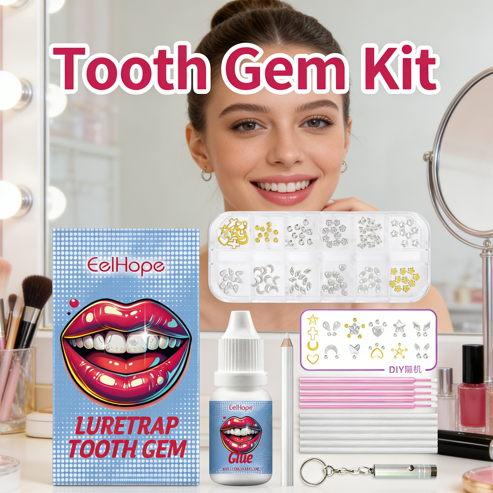 Tooth Gems Sparkling Teeth Jew - Resin Crafts Diy recensione e prezzo