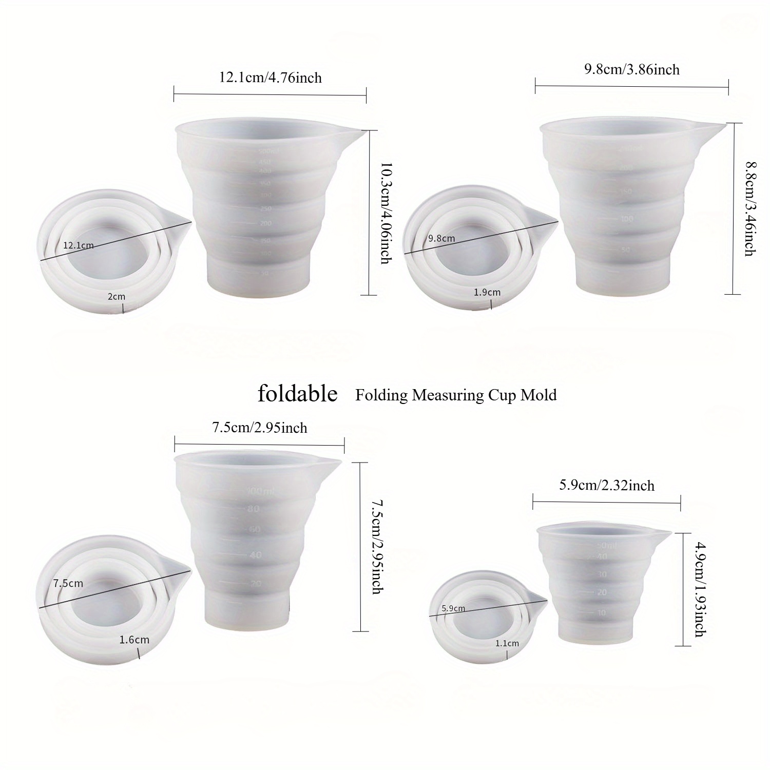 50-500ml Foldable Silicone Mea - Mixing Cup Silicone recensione e prezzo
