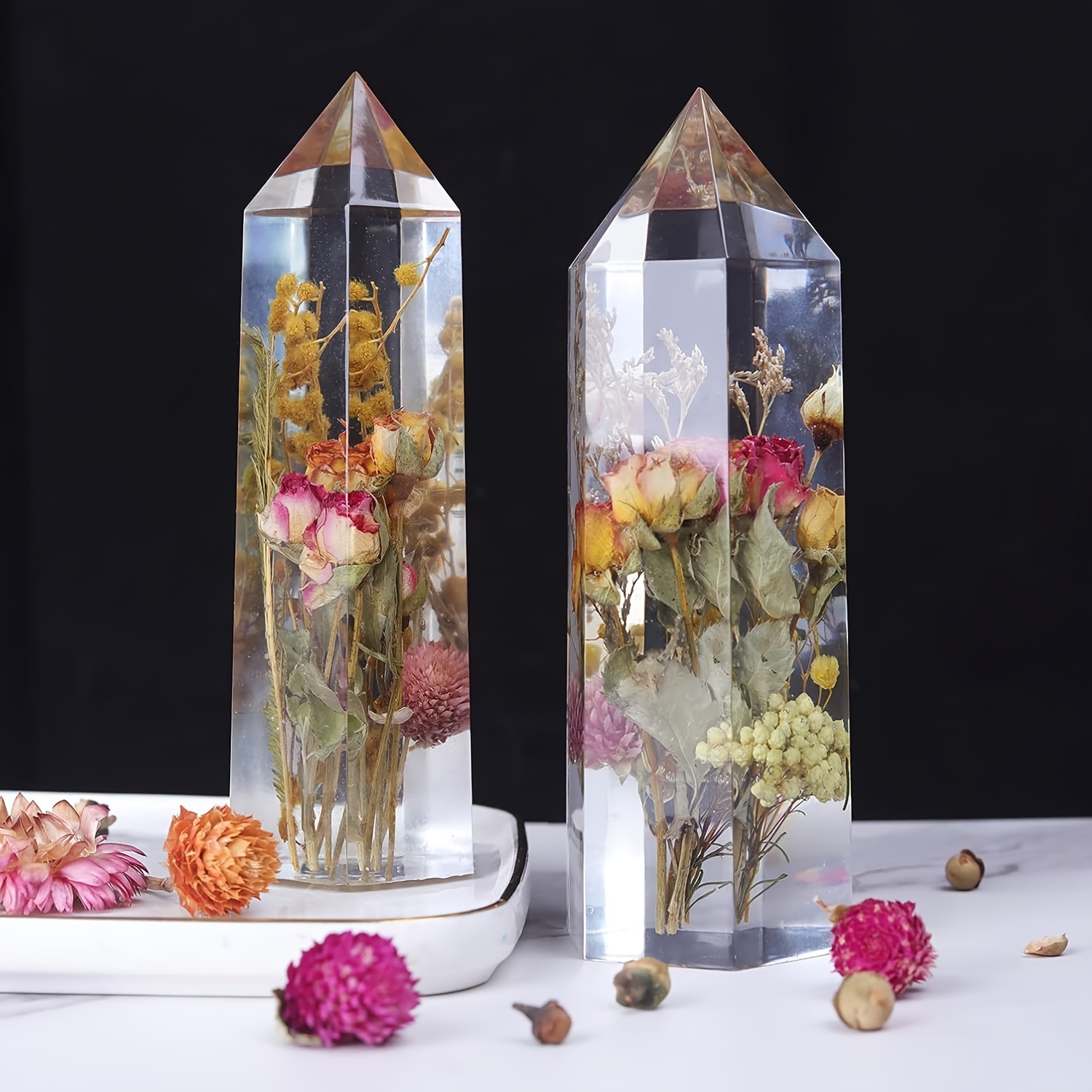 1Pcs Crystal Tower Resin Silic - Flower Preservation Resin recensione e prezzo