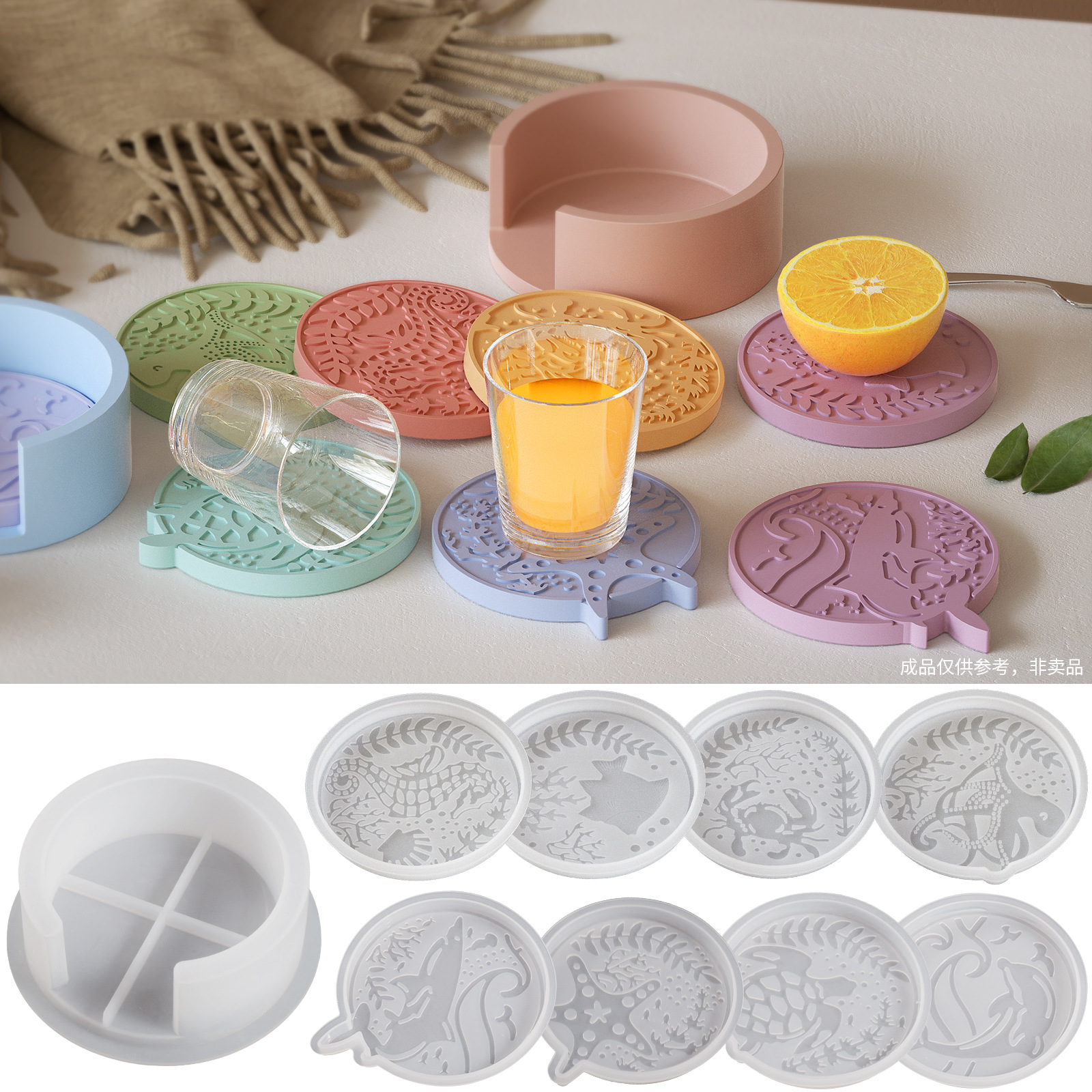 Plaster Coaster Storage Base M - Resin Ocean Wave Mold recensione e prezzo