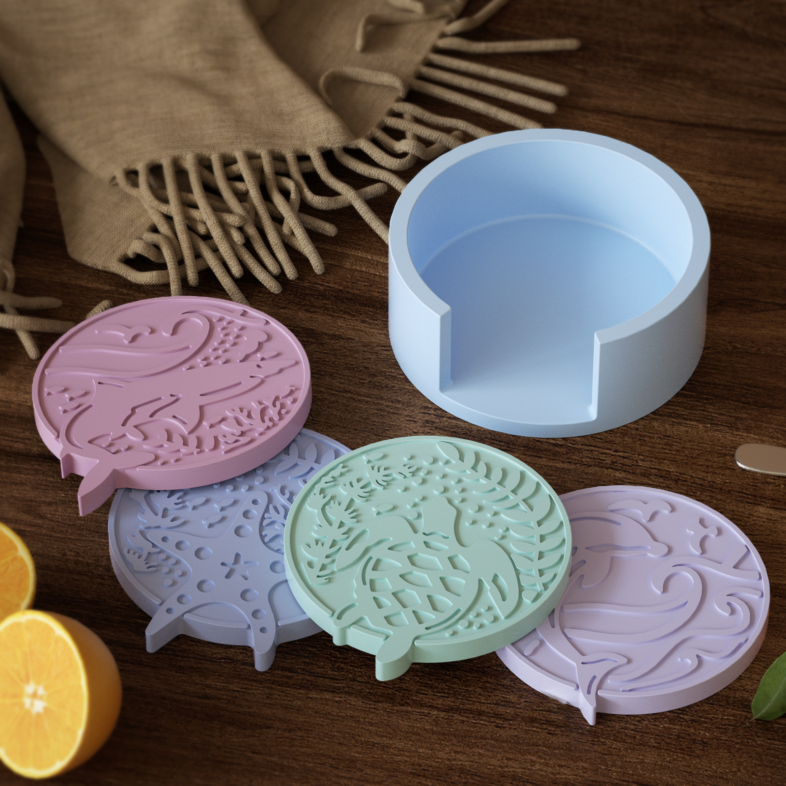 Plaster Coaster Storage Base M - Resin Ocean Wave Mold recensione e prezzo