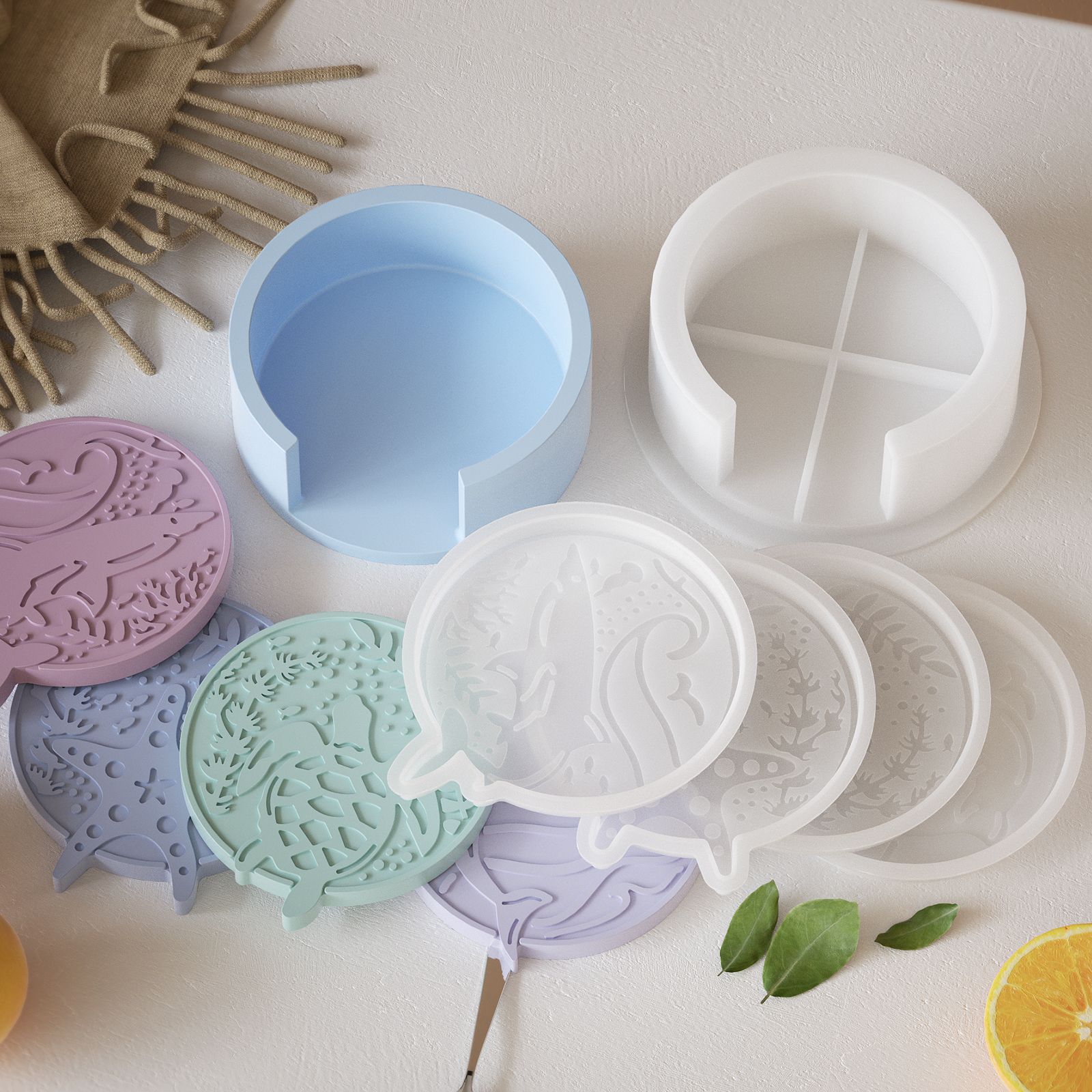 Plaster Coaster Storage Base M - Resin Ocean Wave Mold recensione e prezzo