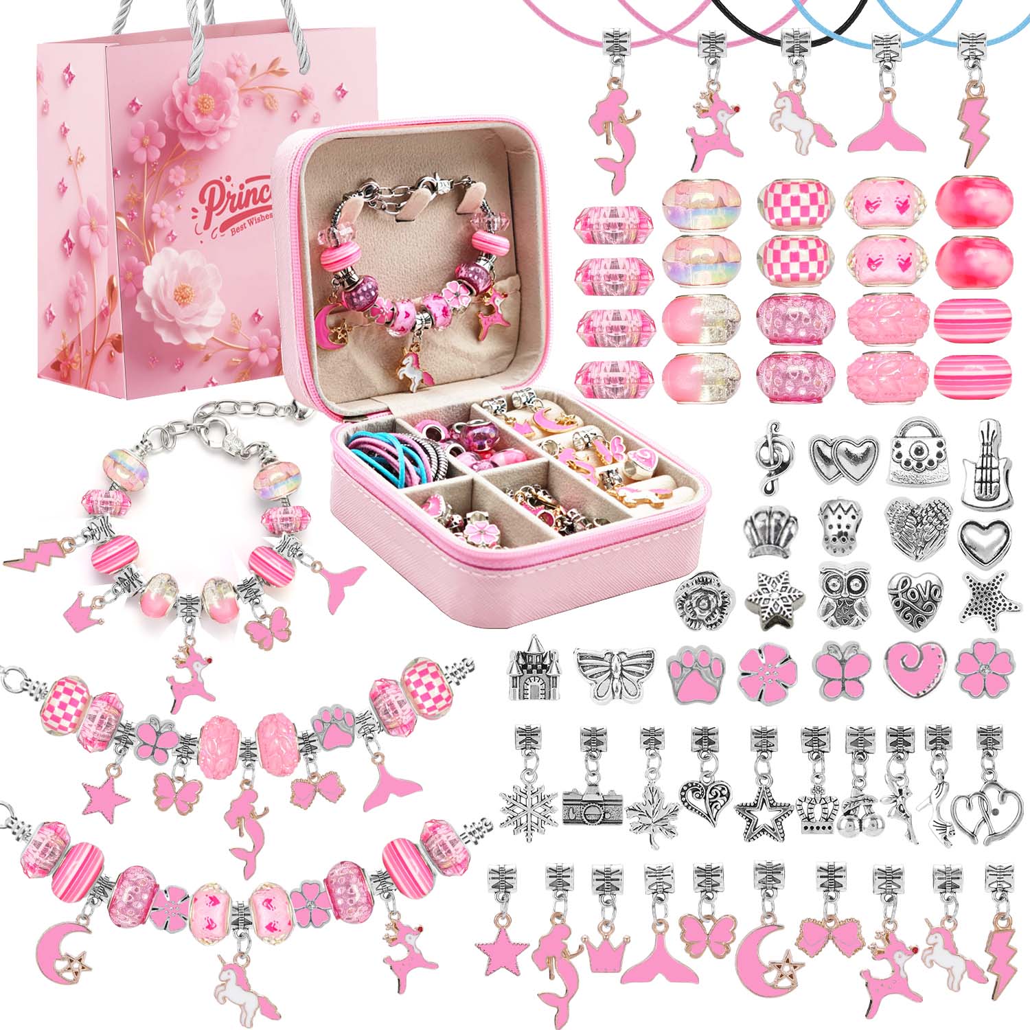68pcs pink beaded jewelry set, - Resin Craft Kit recensione e prezzo