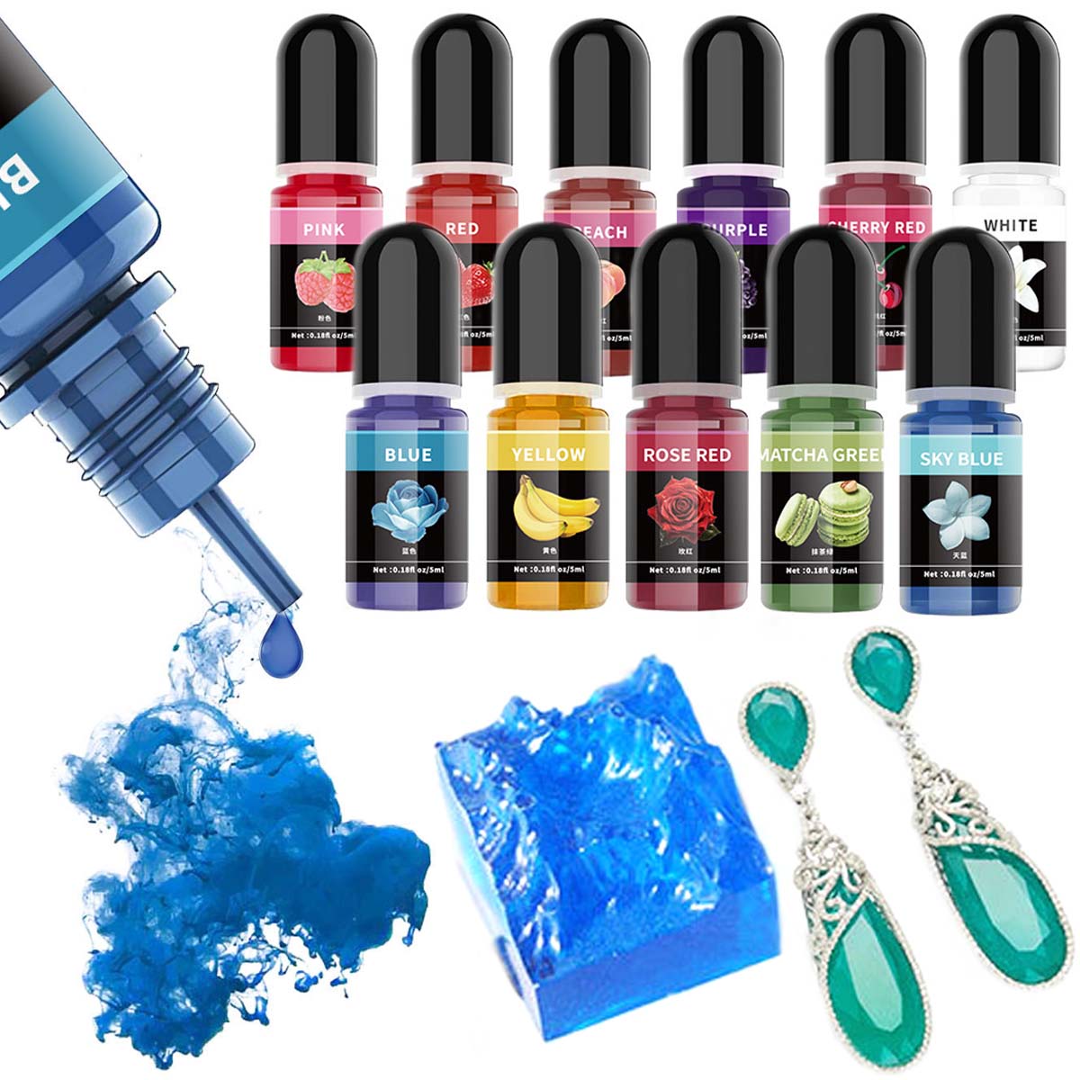 5ml/Bottle Epoxy Resin Pigment - Epoxy Uv Resin Kit recensione e prezzo