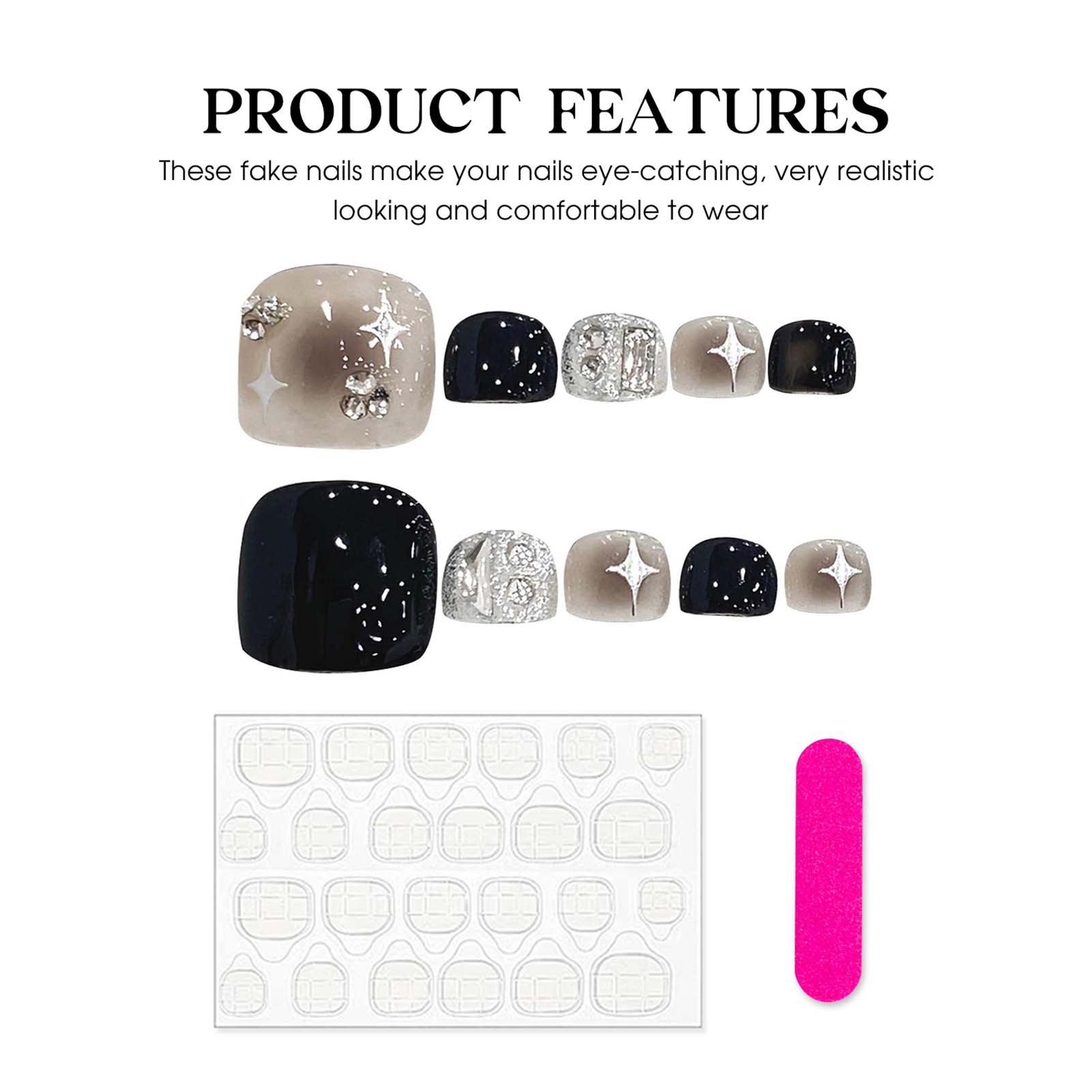 10pcs Glossy Square Fake Toena - Resin Glitter Pack recensione e prezzo